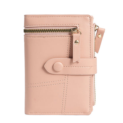 PU leather short zipper wallet