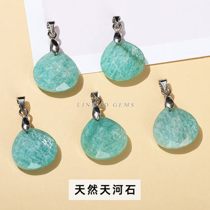 15Mm natural crystal jade cut water drop pendant