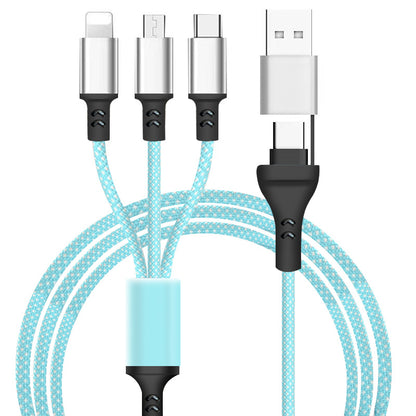 PD fast charging 6 in 1 data cable 100w