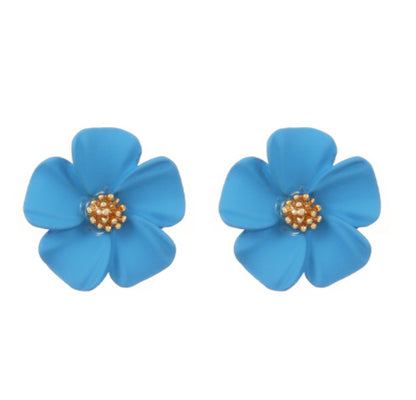 Flower stud earrings girlish temperament