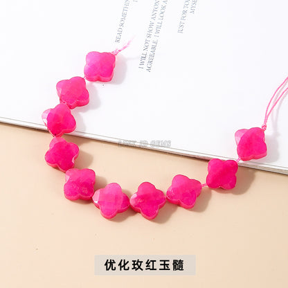 12 * 5Mm Dongling jade cut four-leaf clover-shaped loose beads