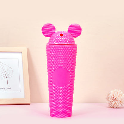 Mickey Durian Cup Diamond Plastic Straw Cup