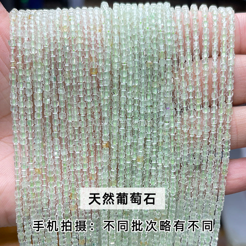 2Mm natural crystal cut sugar cube loose beads