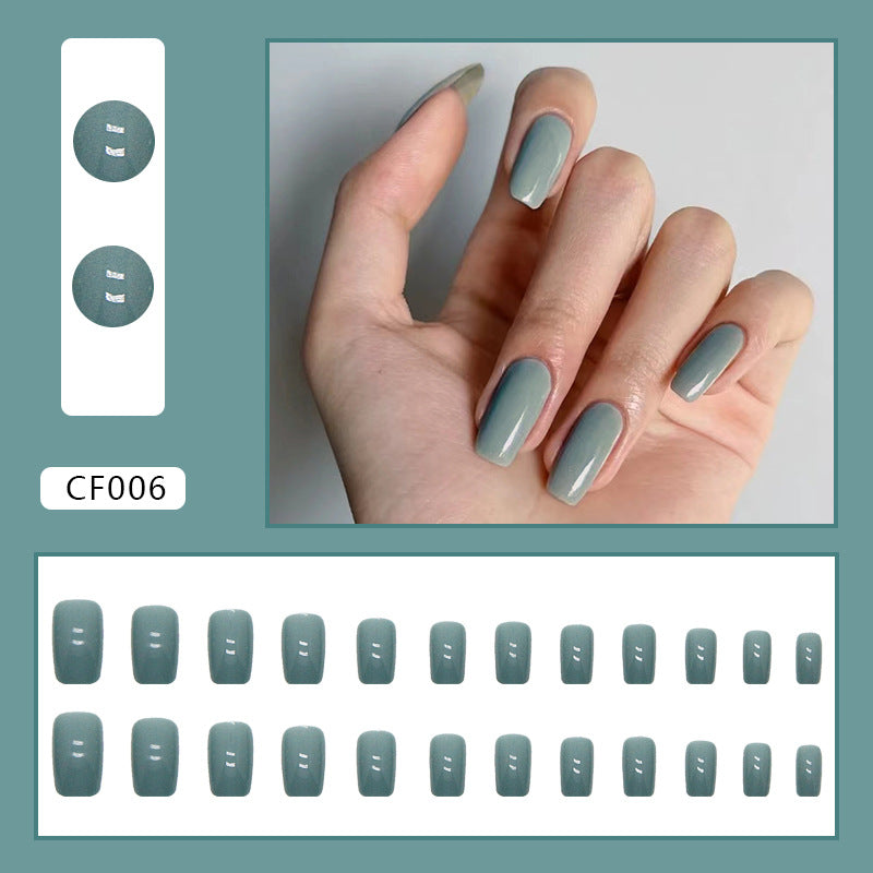 Glossy Solid Color Square Nails