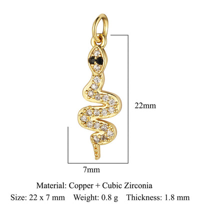 Hummingbird cat snake copper zircon necklace bracelet pendant