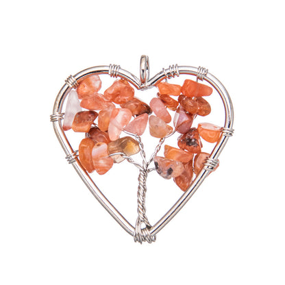 Crystal crushed stone 3cm heart pendant