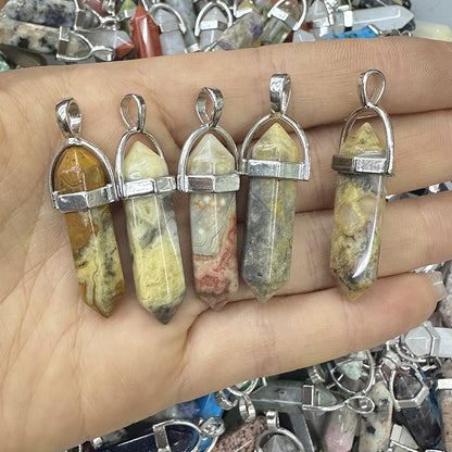 Natural Stone Hexagonal Column Hexagonal Cone Pendant