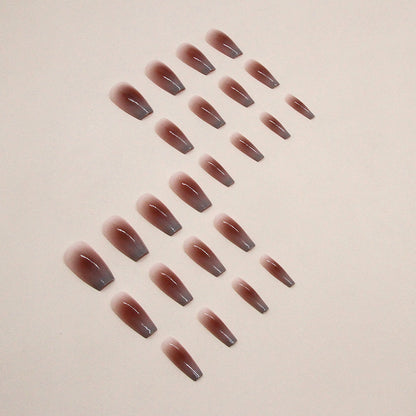 Blush Gradient Medium-Length Fall/Winter Fake Nails