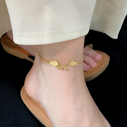 Lucky round brand anklet