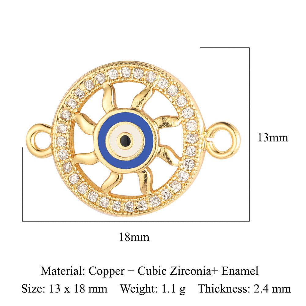 Double hole copper zircon jewelry bracelet connection accessories