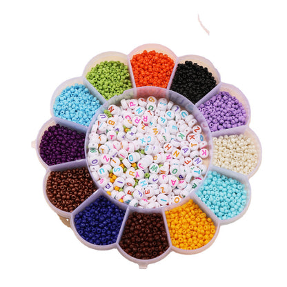 Letter square colored rice beads jewelry box