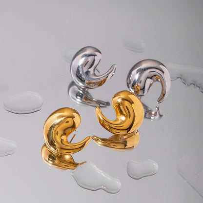 French Polished Hollow Earrings