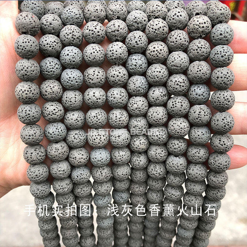 Colored volcanic stone loose beads