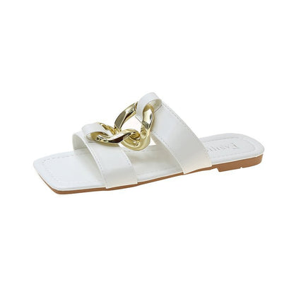 hot sale Metal buckle slippers