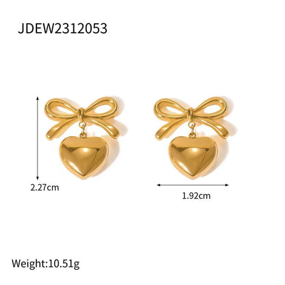 Bow love stud earrings