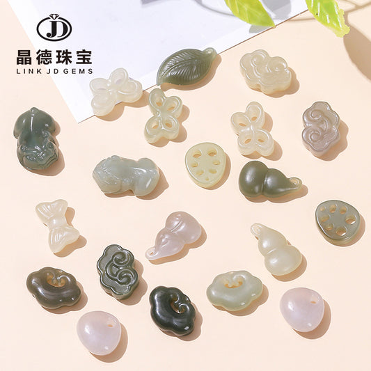 Natural Hetian jade jewelry accessories engraving parts