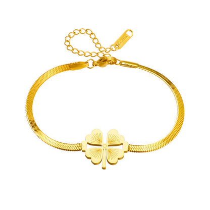 Lucky Clover Stainless Steel Bracelet