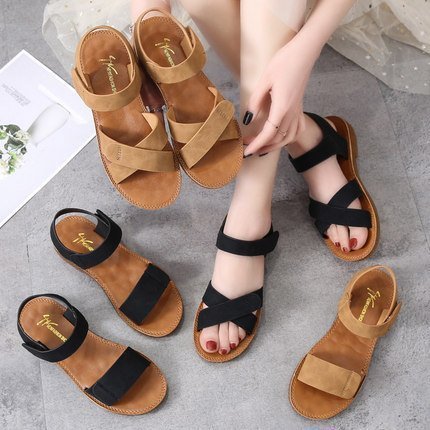 Cow tendon sole sandals flats fashion