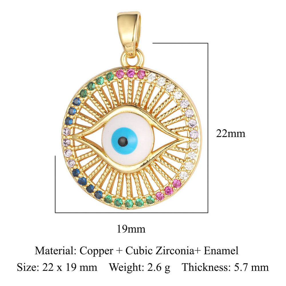 Copper Zircon Pendant Devil's Eye