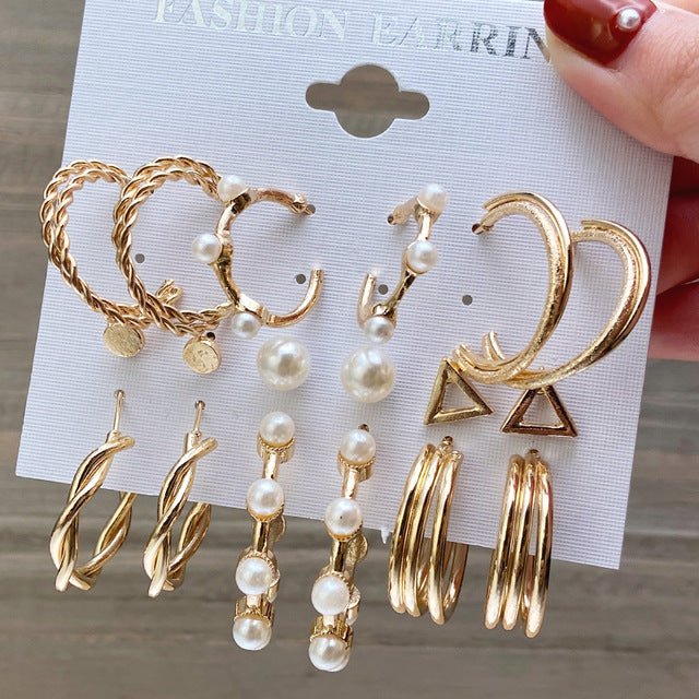 C-shaped earring clip creative earring set