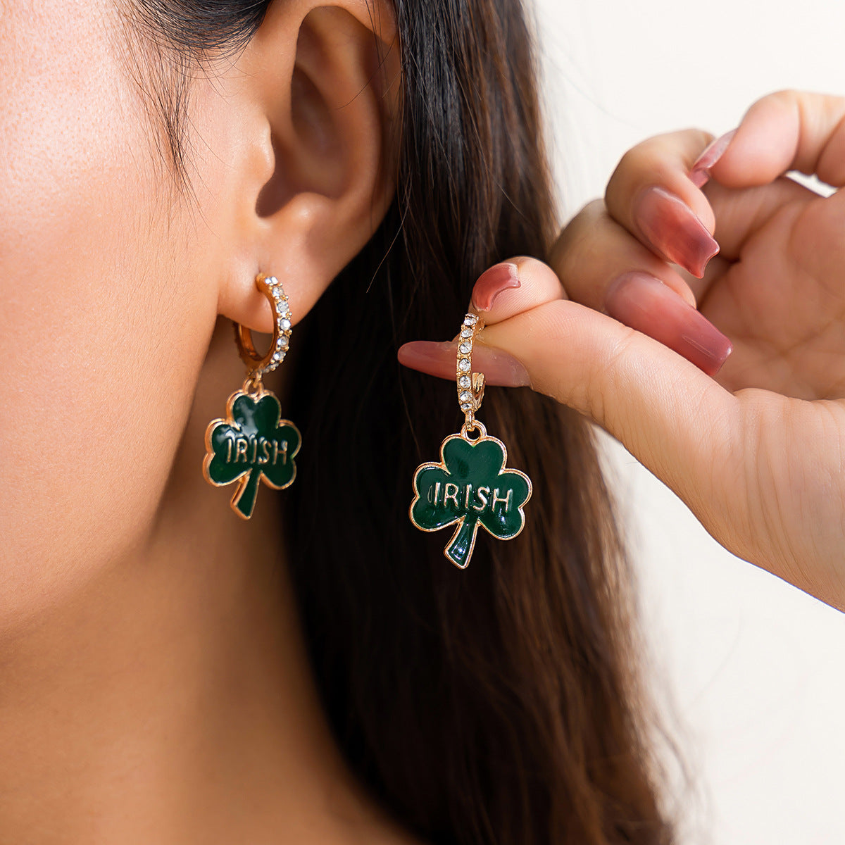 Green beer festival letter earrings