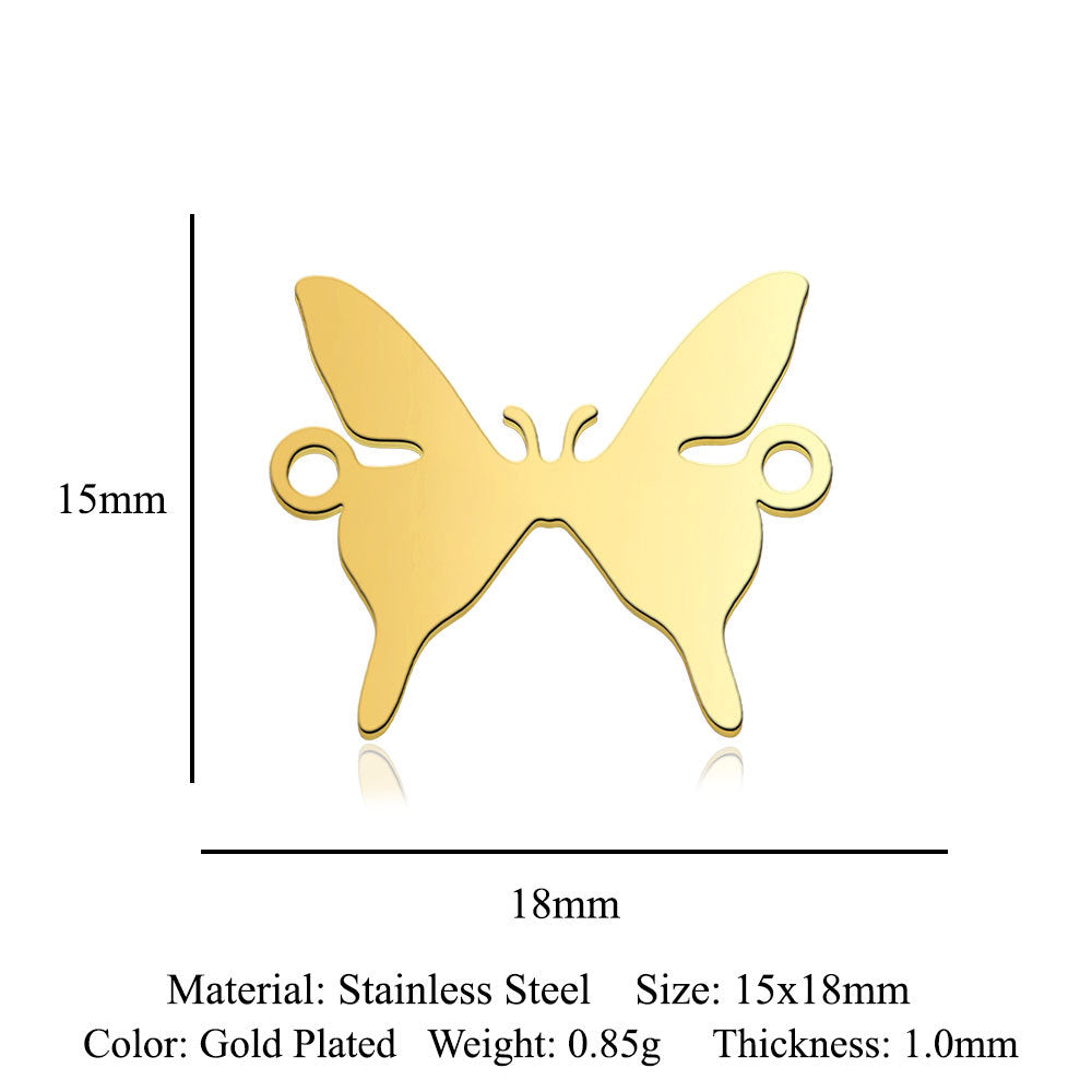 5 pcs/titanium steel pendant animal dragonfly butterfly dinosaur