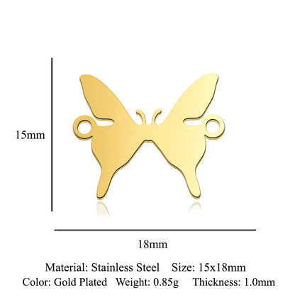 5 pcs/titanium steel pendant animal dragonfly butterfly dinosaur