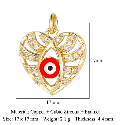 Heartbeat Eyes Mom Copper Zircon Pendant