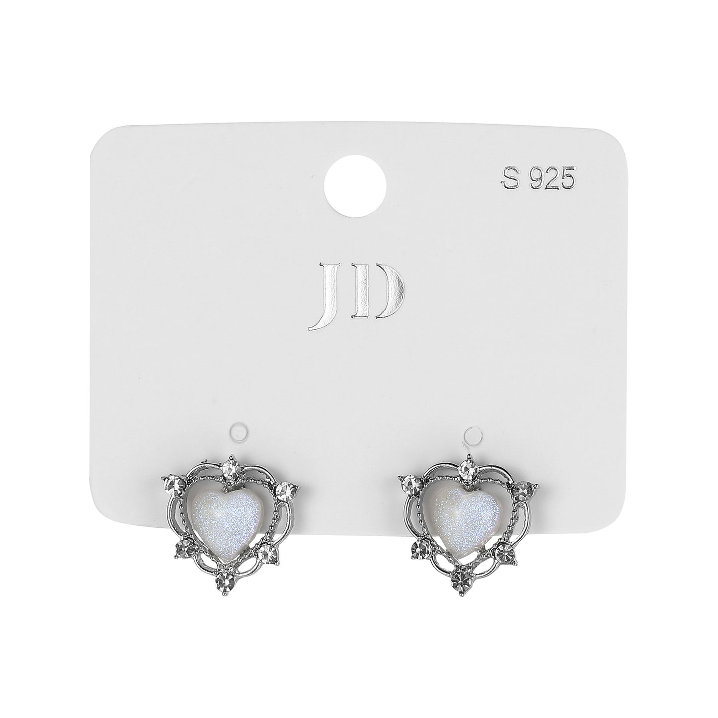 Fashionable diamond heart earrings for women