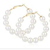 Pearl hoop earrings