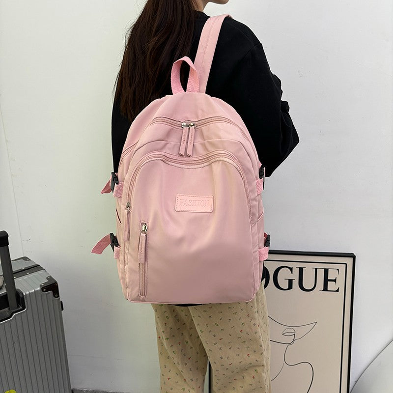 Backpack schoolgirl travel solid color