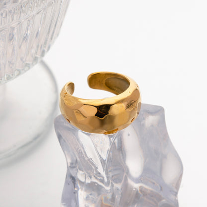 Hammer pattern open ring jewelry