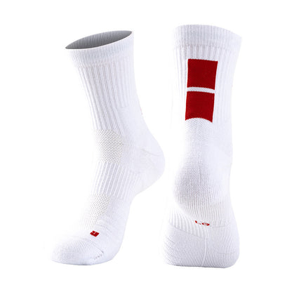 Adult Mid-Calf Gradient Basketball Socks Thick Sports Socks