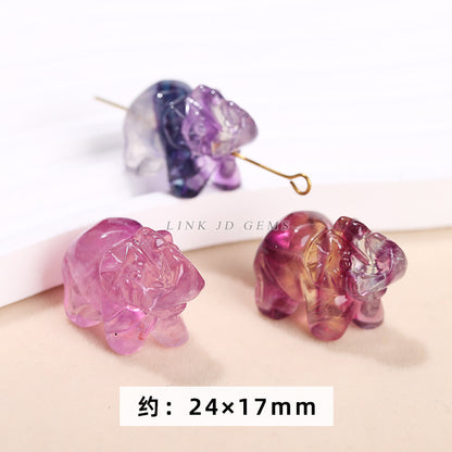 Natural color fluorite diamond pestle accessories crystal engraved pendant