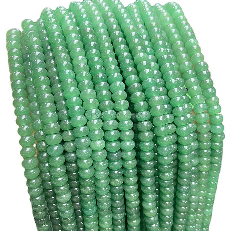 8 * 5Mm natural green Dongling jade abacus beads loose beads