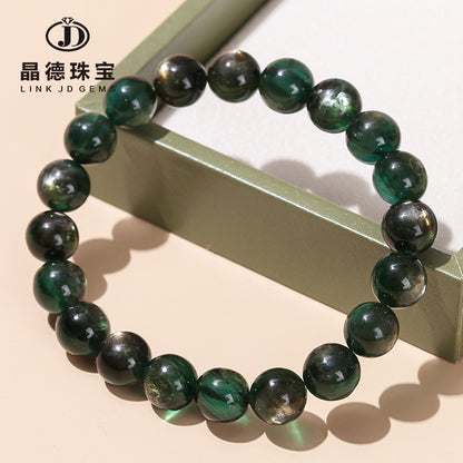 Natural green lithium mica bracelet for women