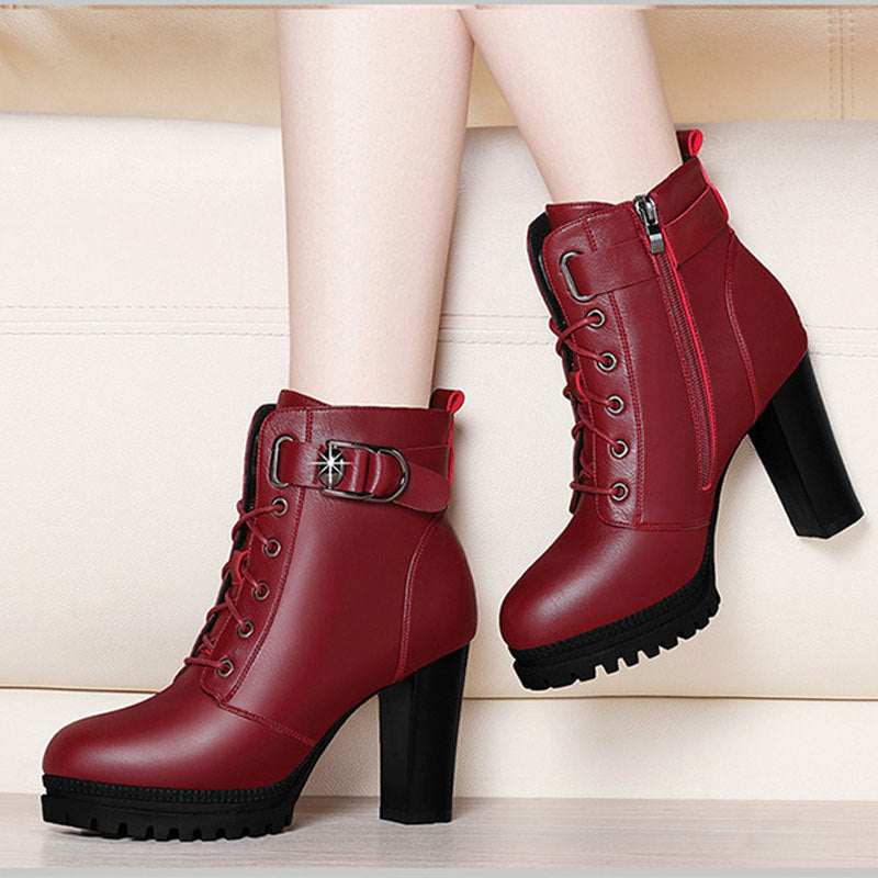 Women's short boots platform high heels