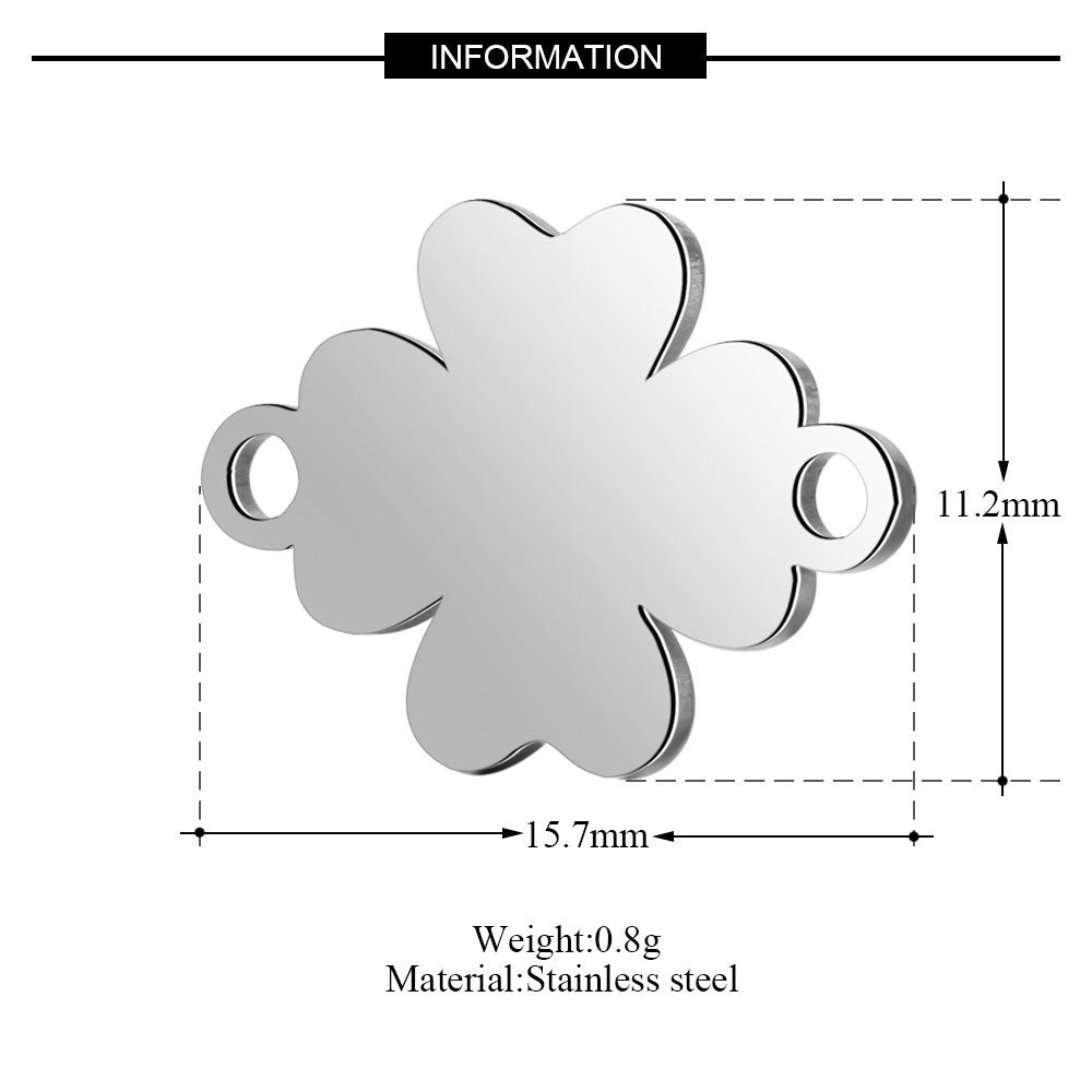 10 pcs/bag Cross Clover Bird Penguin Stainless Steel Pendant