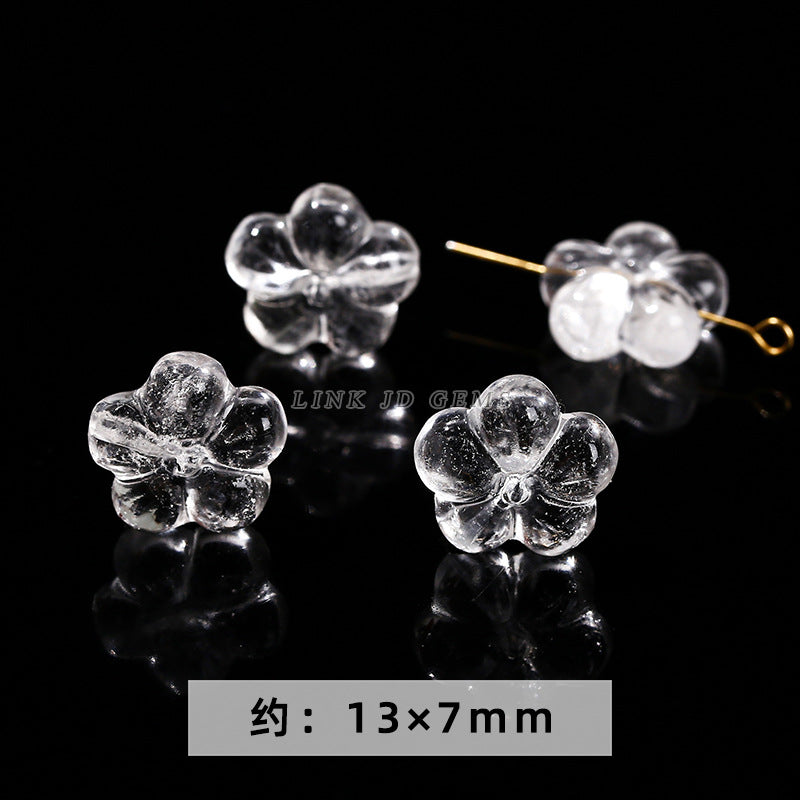 Natural white crystal jewelry accessories loose bead engraving