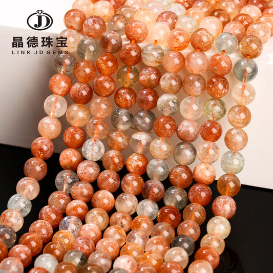 Natural arushite loose beads gold dot sunstone round beads