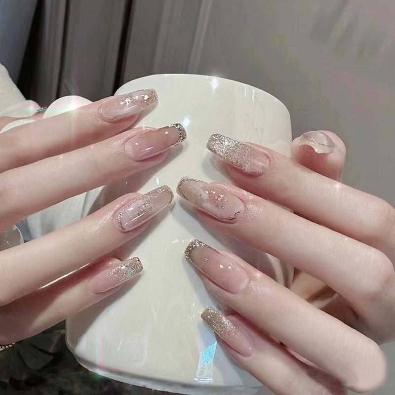 Ombre Nail High-Quality White Short Ballerina T-Shape Nails