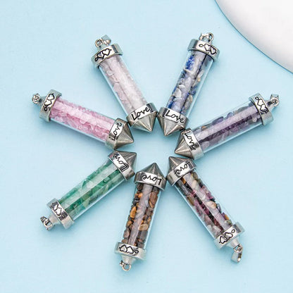 Crystal gravel wishing bottle colorful crystal pendant