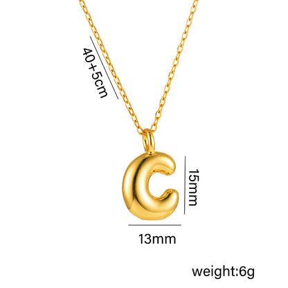 18K Gold Plated Initial Letter Pendant Necklace