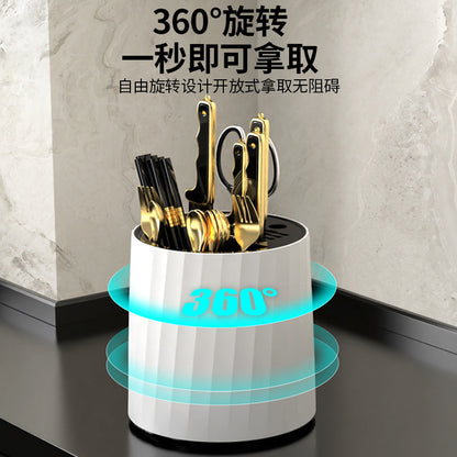 Rotating Kitchen Knife Block with Chopstick Holder