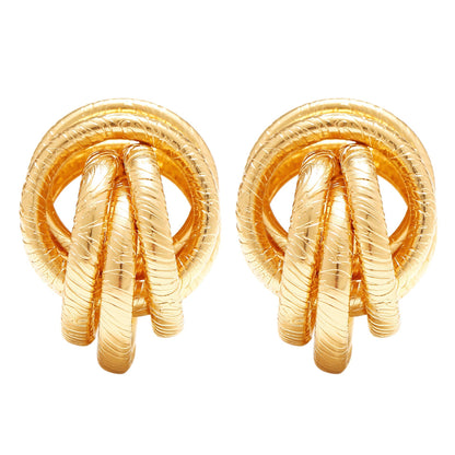 Stainless steel needle retro hoop earrings