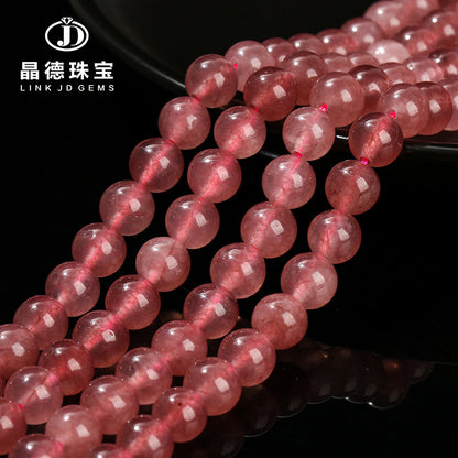 Imitation strawberry chalcedony loose beads