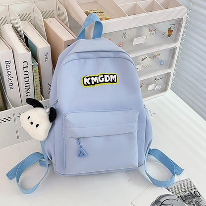 Simple solid color casual backpack campus school bag