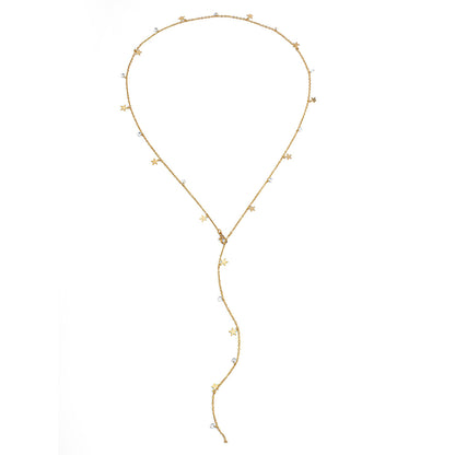 Y-shaped imitation crystal fringed clavicle chain