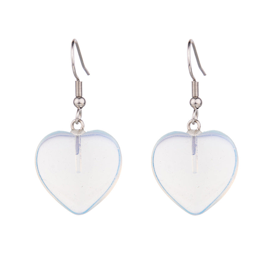 Crystal 20MM heart-shaped stainless steel earrings