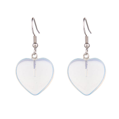 Crystal 20MM heart-shaped stainless steel earrings